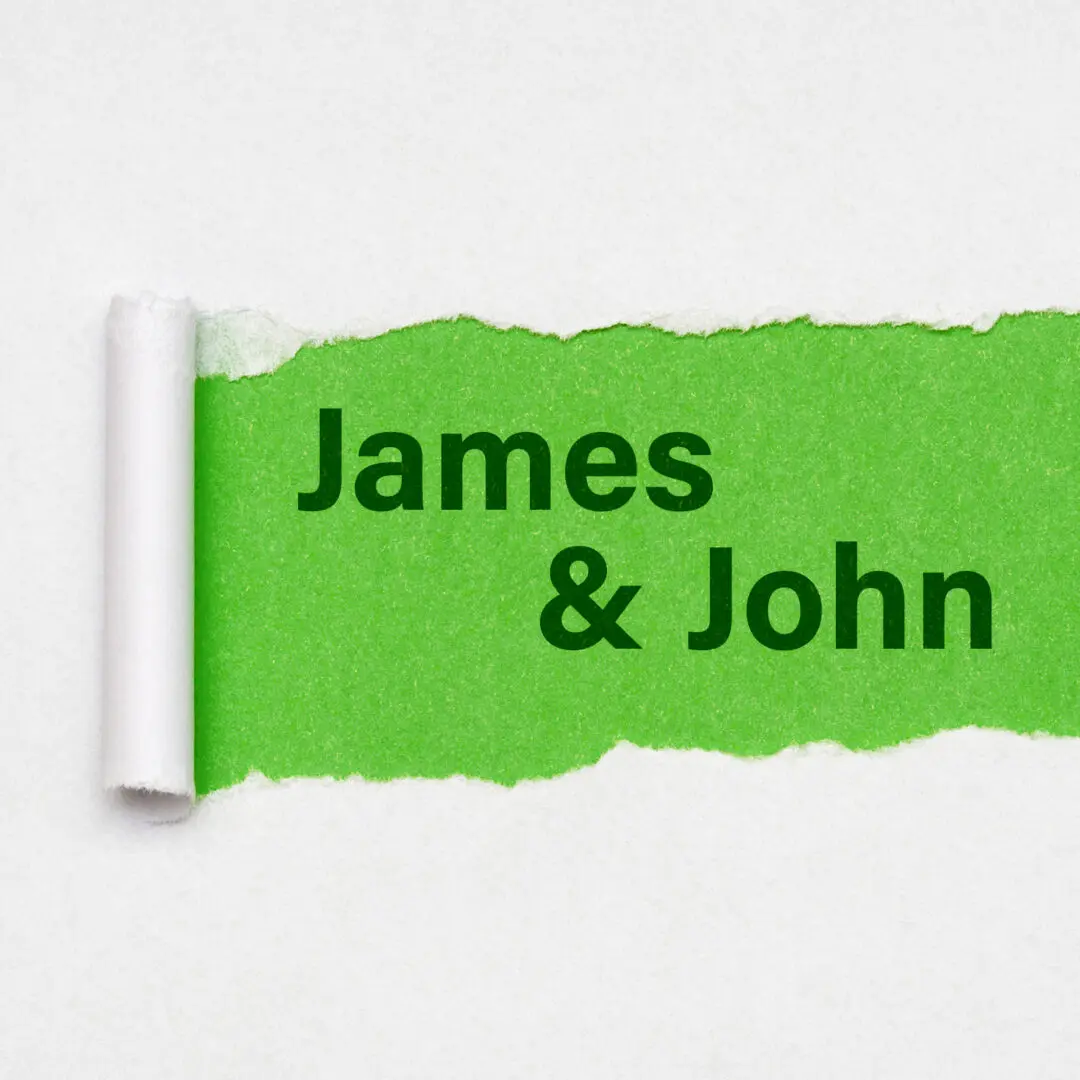 Final copy medical writers james and john uk Ripped paper concept. White on green. Copy space.
